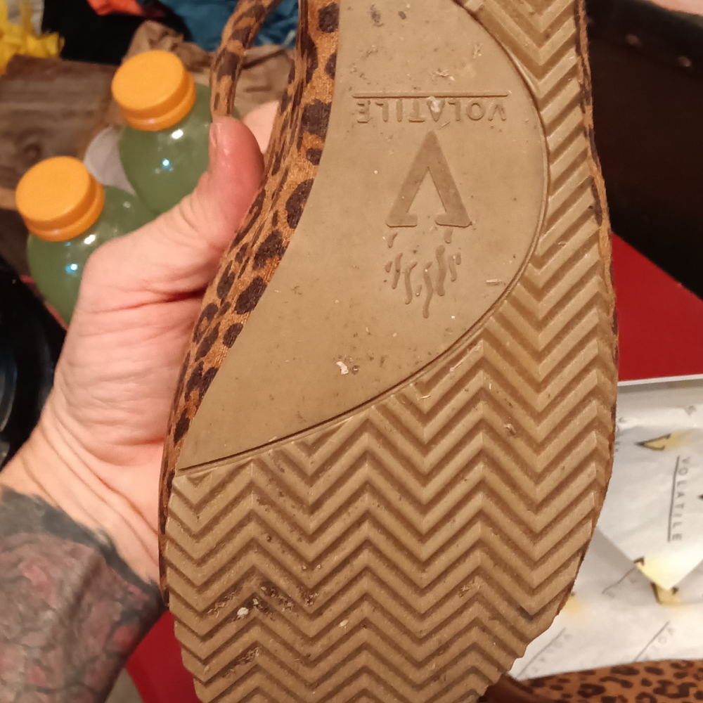 Volatile Tan Leopard Sandals - Picture 5 of 9
